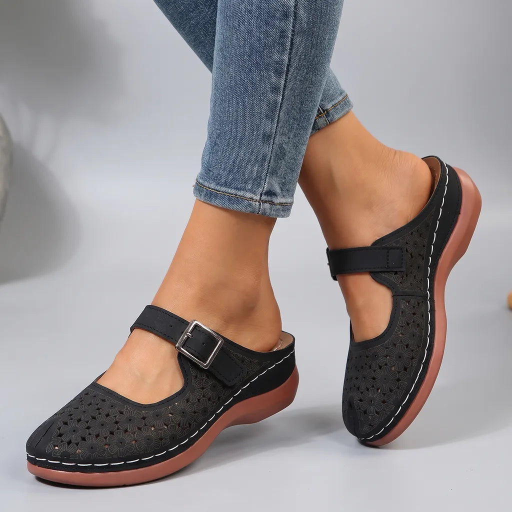 Marissa Orthopedic Wedge Sandals - Color:Black;Size:36