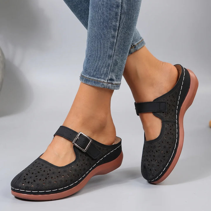 Marissa Orthopedic Wedge Sandals - Color:Black;Size:36