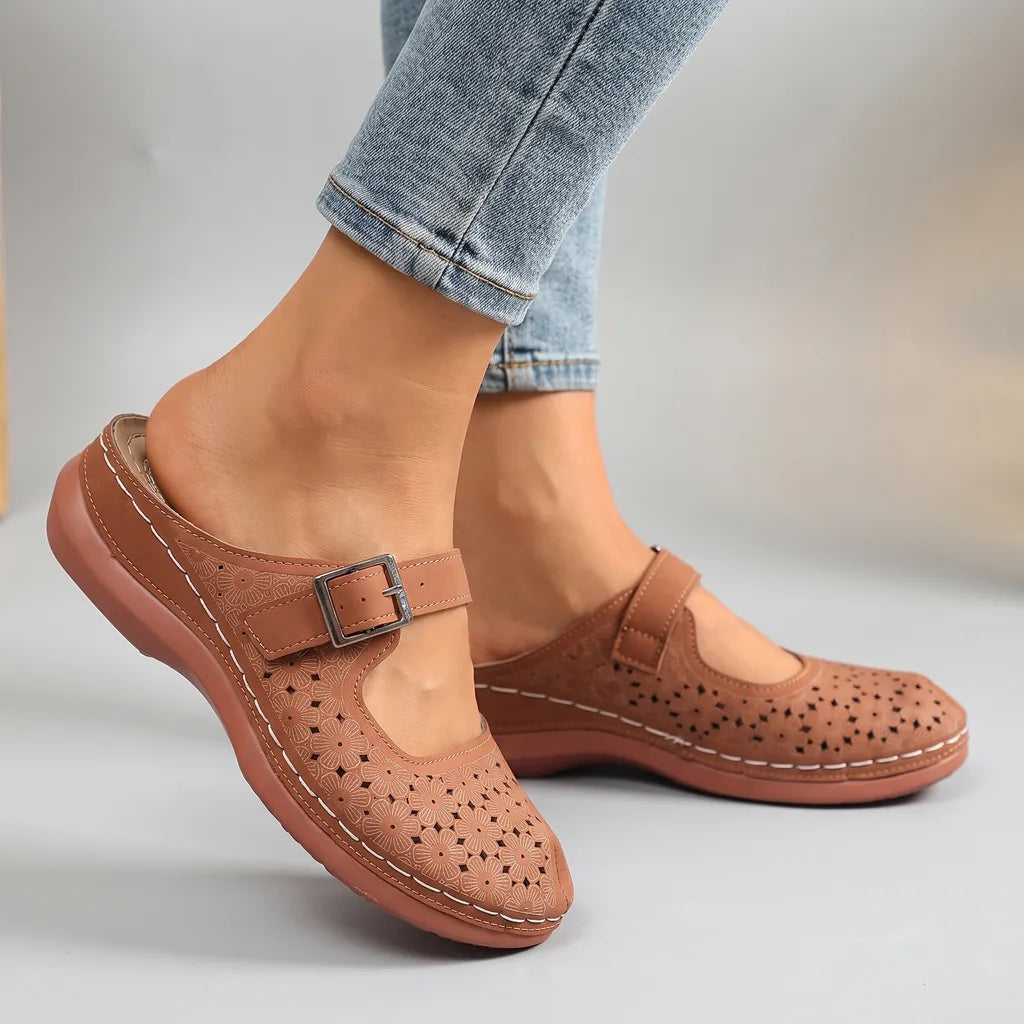 Marissa Orthopedic Wedge Sandals - Color:Brown;Size:36