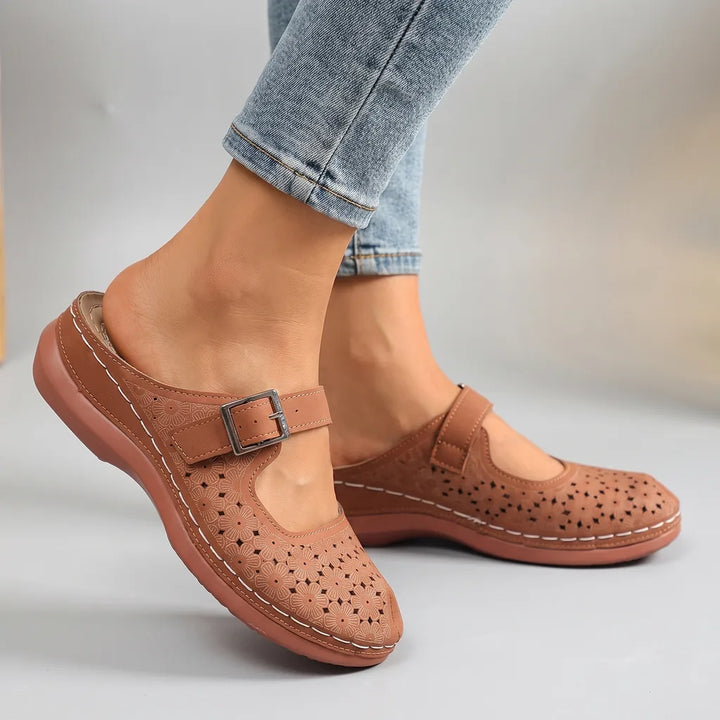 Marissa Orthopedic Wedge Sandals - Color:Brown;Size:36