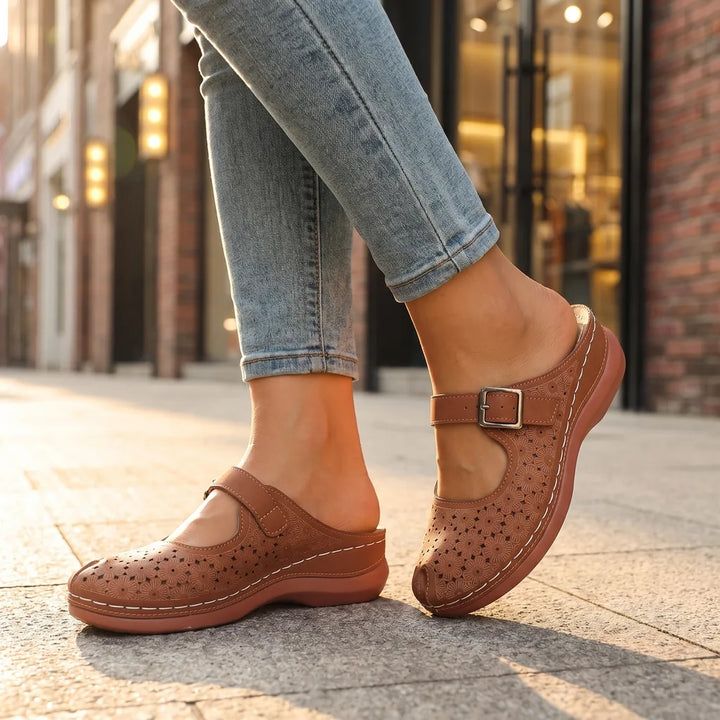 Women's Brown Franklin Closed Toe Wedge Sandals