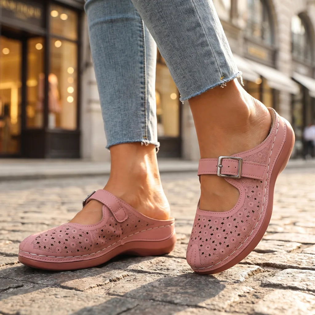 Women's Pink Franklin Closed Toe Wedge Sandals