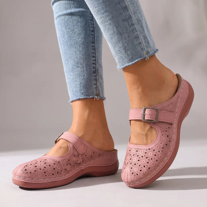 Women's Pink Marissa Floral Wedge Sandals