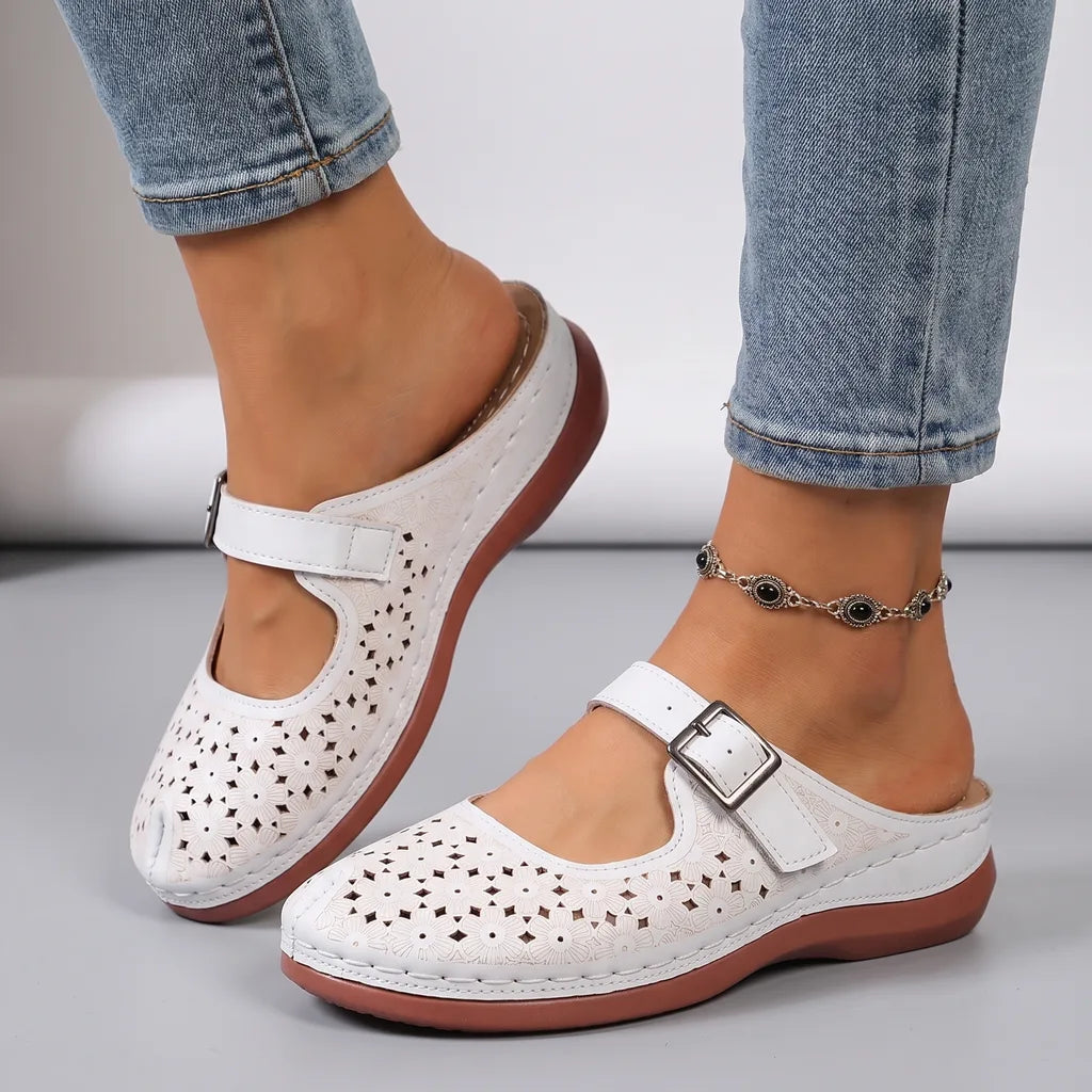 Marissa Orthopedic Wedge Sandals - Color:White;Size:36