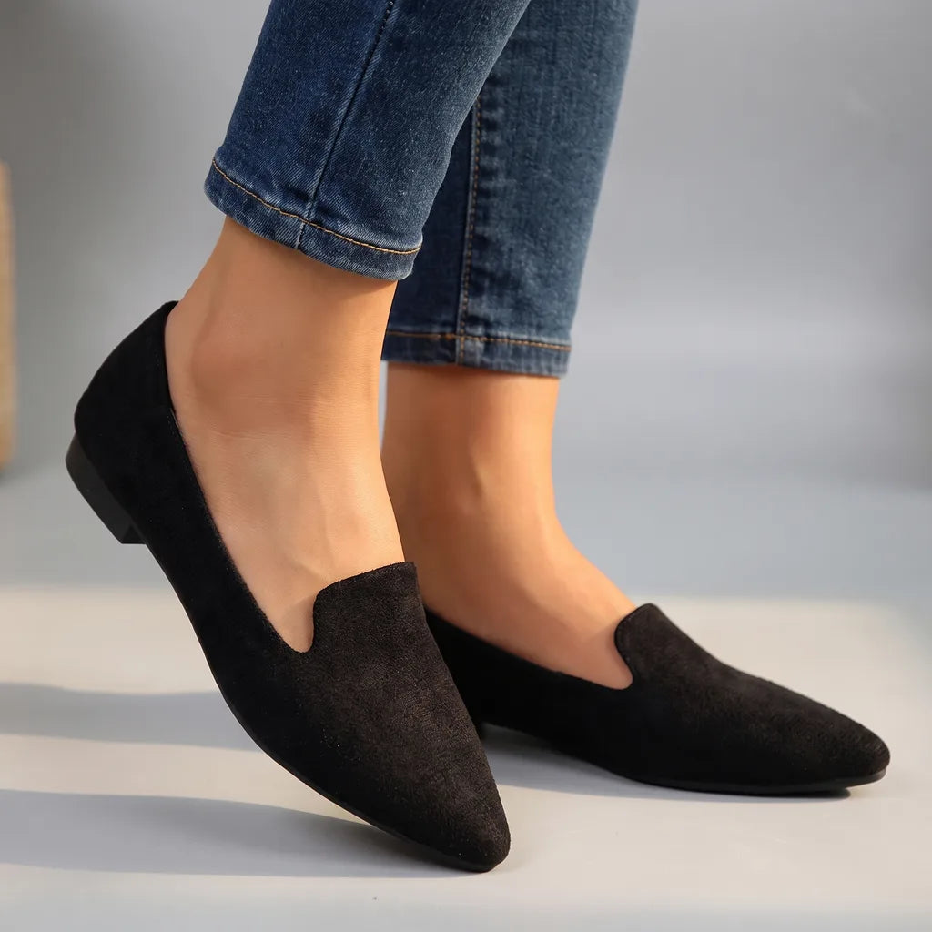 Marlena Slip-On Flats - Color:Black;Size:36