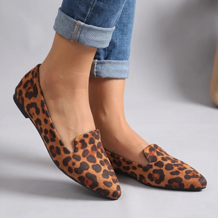 Marlena Slip-On Flats - Color:Leopard;Size:36
