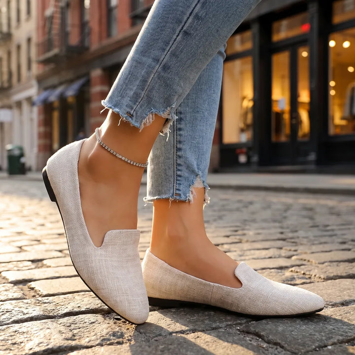 Women's Beige Norris Leopard Slip-On Flats