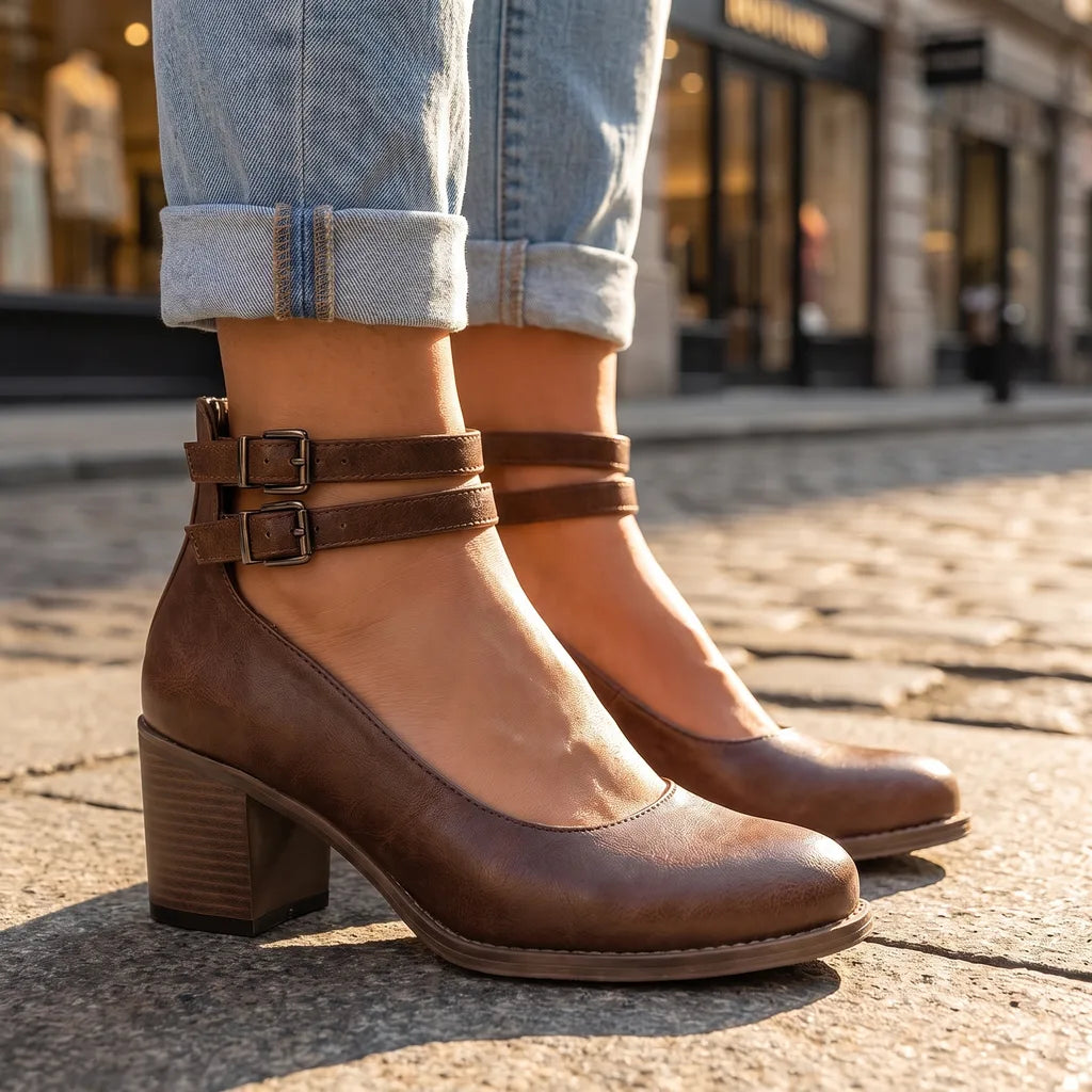 Women's Brown Westbrook Chunky Heel Pumps