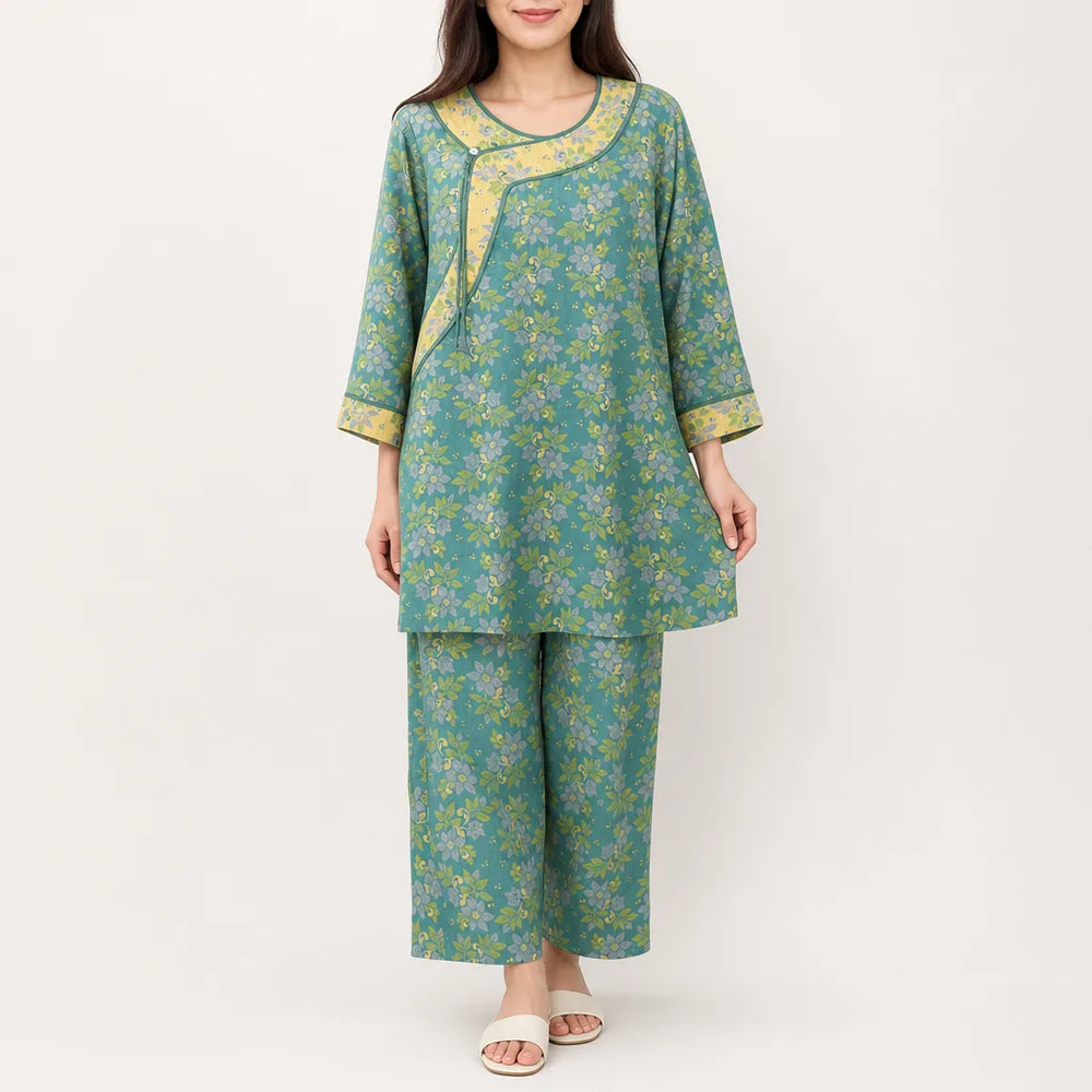 Marlow | Women's Lounge Pajama Set - Color:Green;Size:S