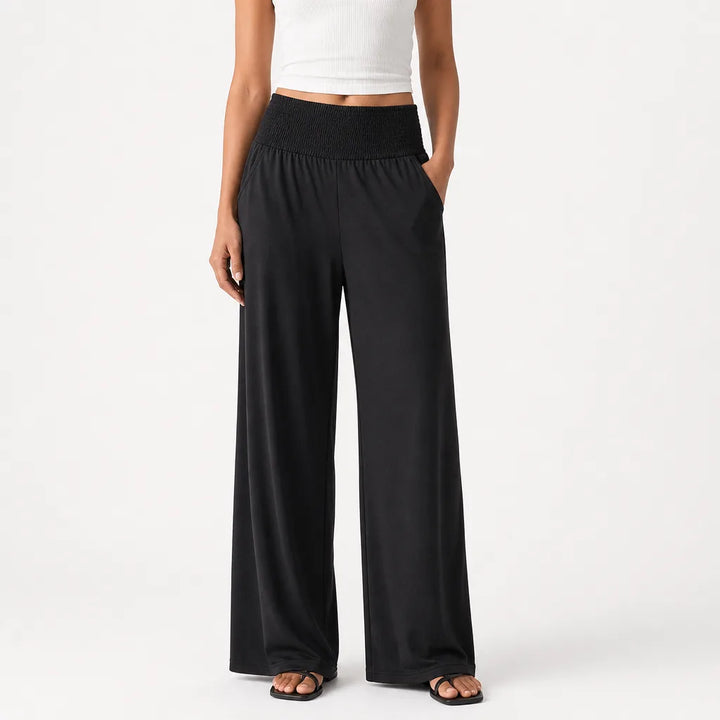 Marlowe High-Waist Palazzo Pants - Color:Black;Size:XS
