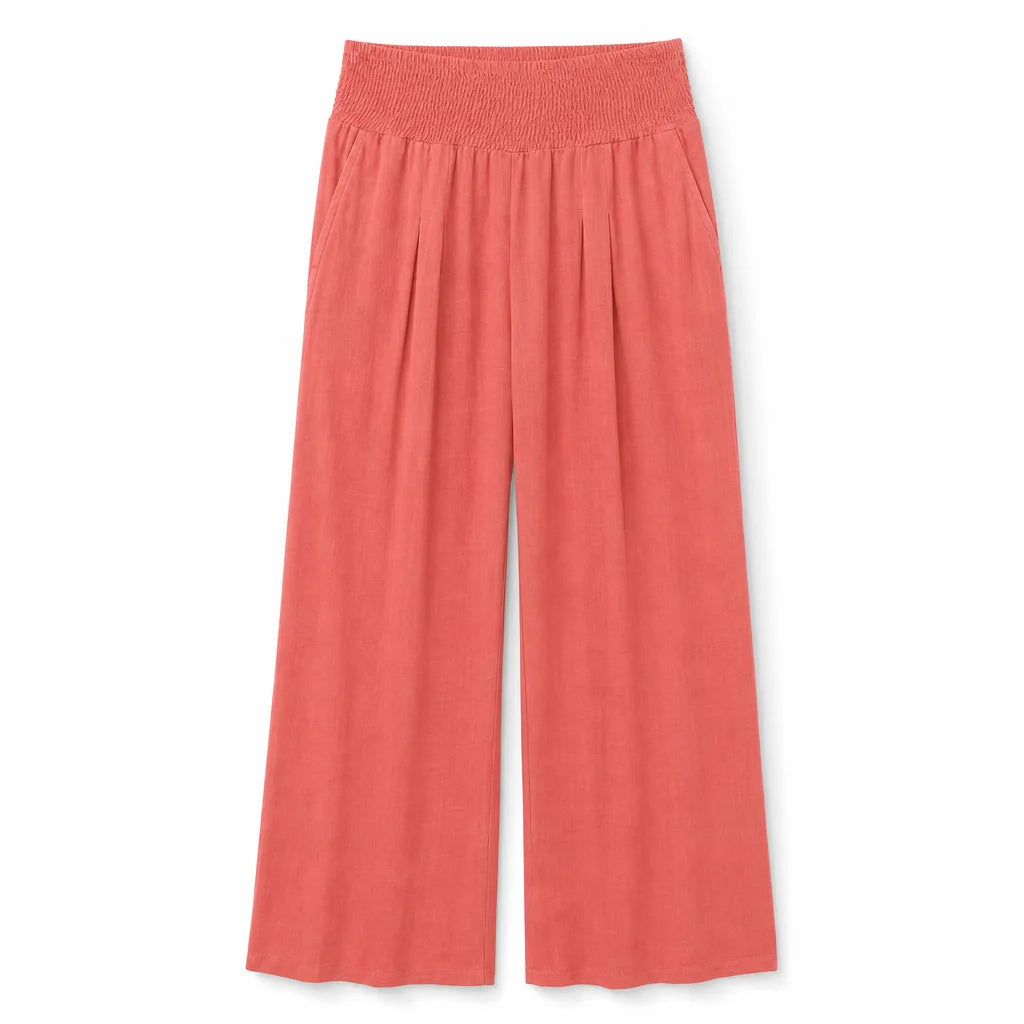 Women's Rose Red Macallan Cotton Wide-Leg Pants