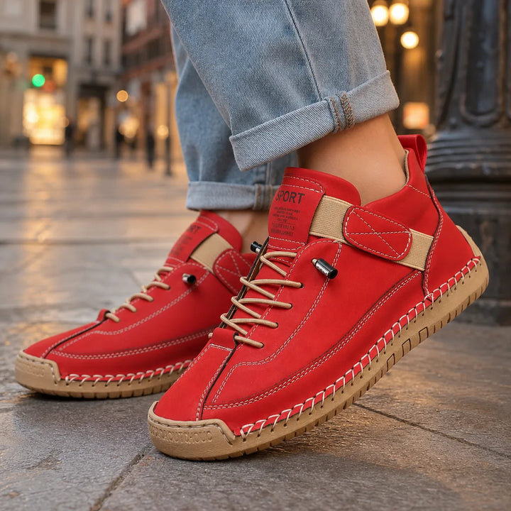 Women's Red Eastman Stitched Work Boots