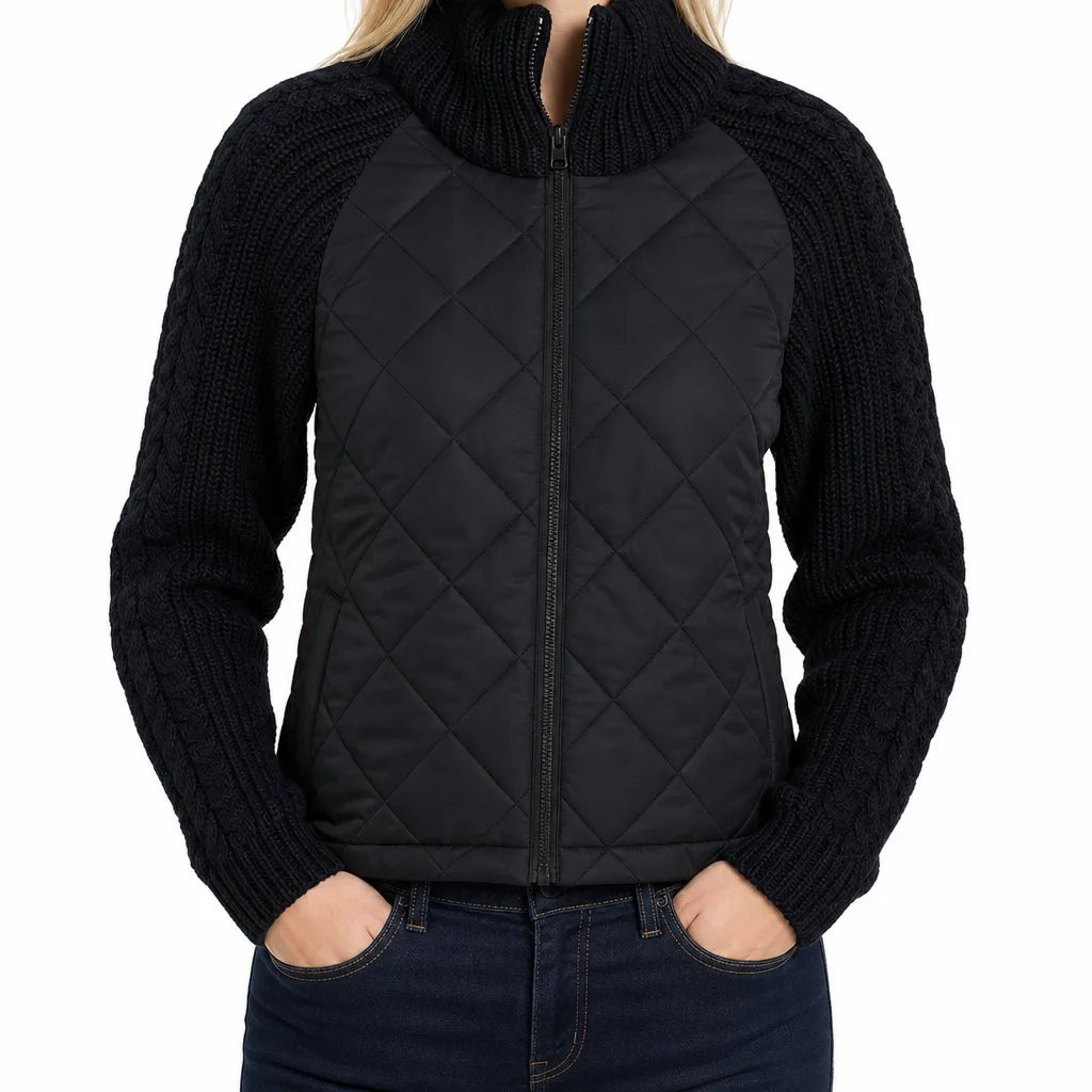 Marlowe | Womens Cropped Fall Puffer Jacket - Color:Black;Size:XS