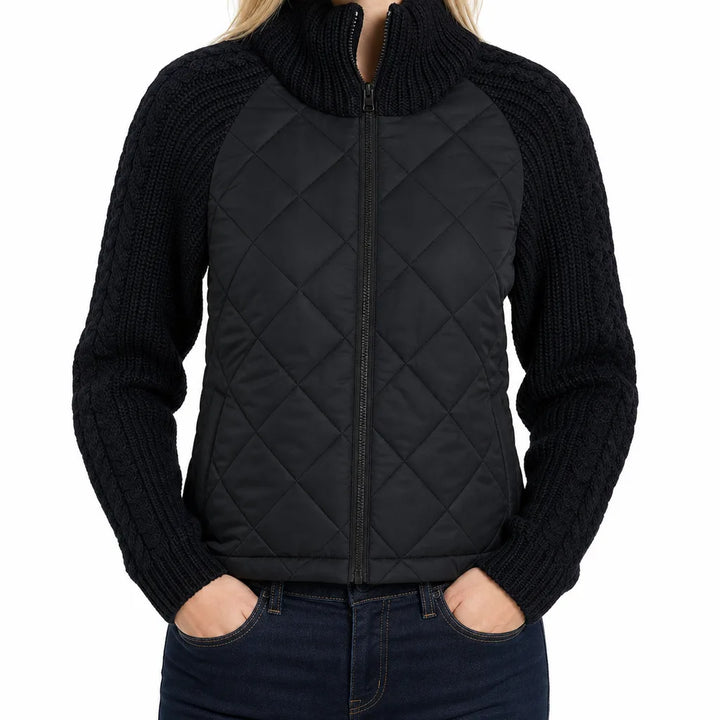 Marlowe | Womens Cropped Fall Puffer Jacket - Color:Black;Size:XS