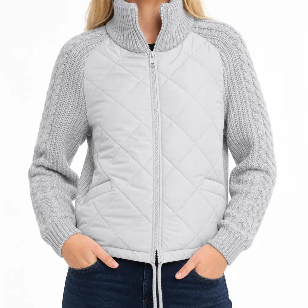 Marlowe | Womens Cropped Fall Puffer Jacket - Color:Gray;Size:XS