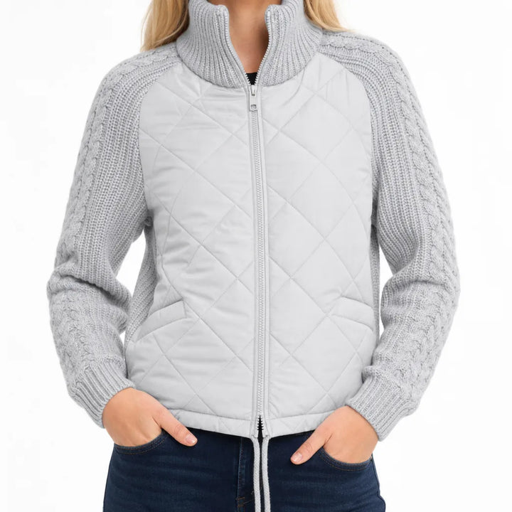 Marlowe | Womens Cropped Fall Puffer Jacket - Color:Gray;Size:XS