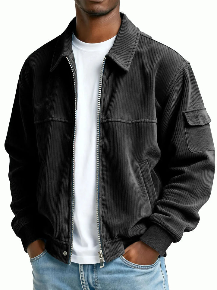 Marshall | Men's Corduroy Textured Jacket - Color:Black;Size:XS