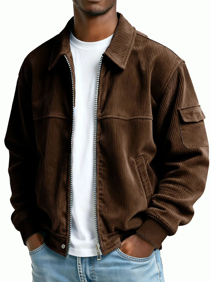 Marshall | Men's Corduroy Textured Jacket - Color:Brown;Size:XS