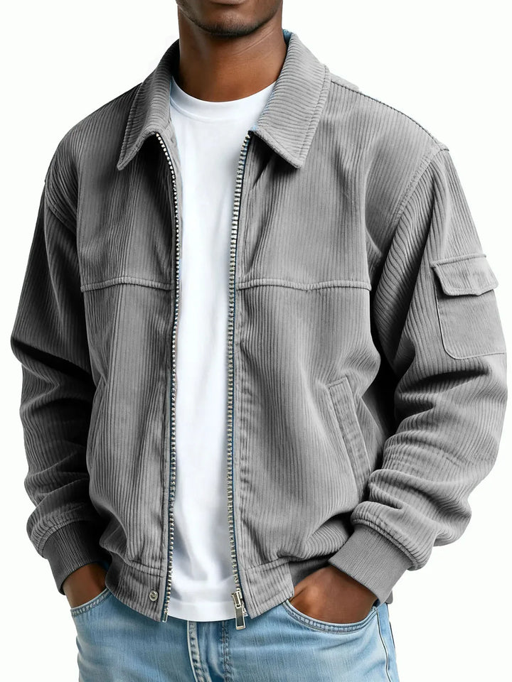 Marshall | Men's Corduroy Textured Jacket - Color:Grey;Size:XS