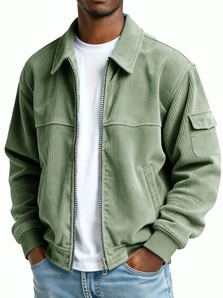 Marshall | Men's Corduroy Textured Jacket - Color:Light Green;Size:XS