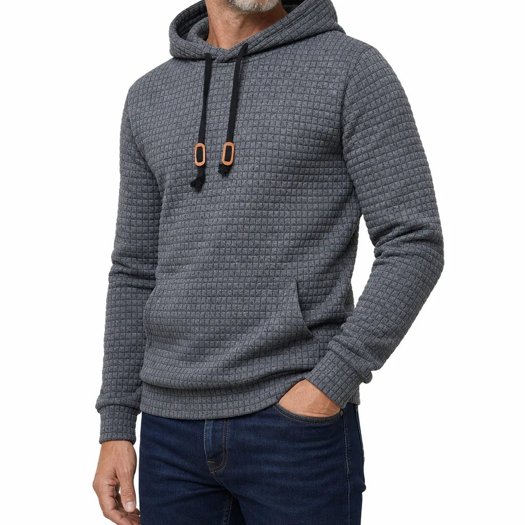 Men's Gray Tomlin Check Jacquard Hoodie