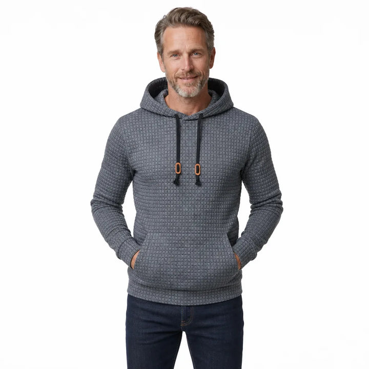Men's Gray Tomlin Check Jacquard Hoodie