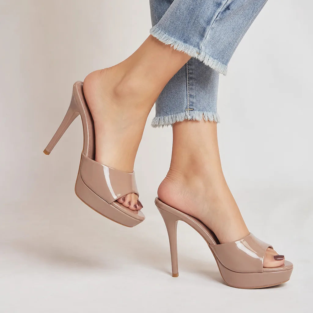 Martha Platform Mule Heels - Color:Pink;Size:35