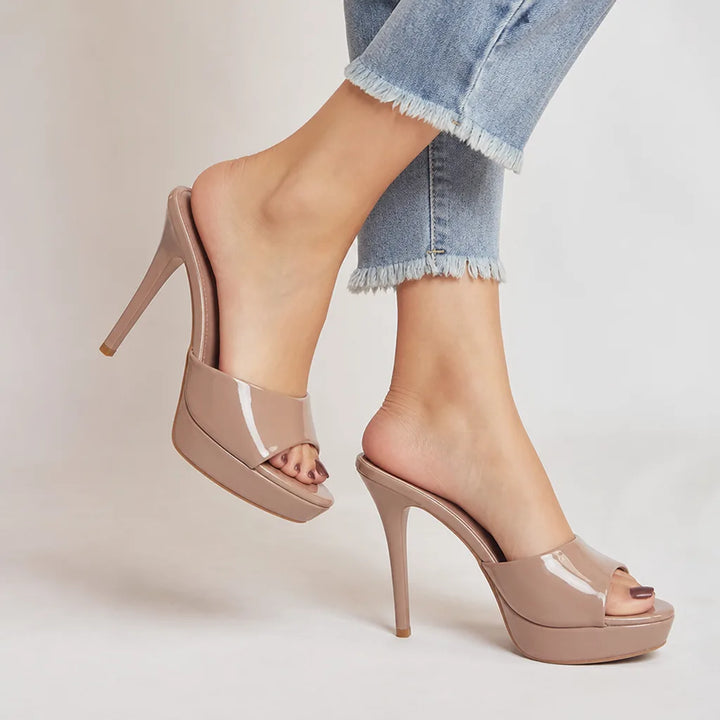 Martha Platform Mule Heels - Color:Pink;Size:35