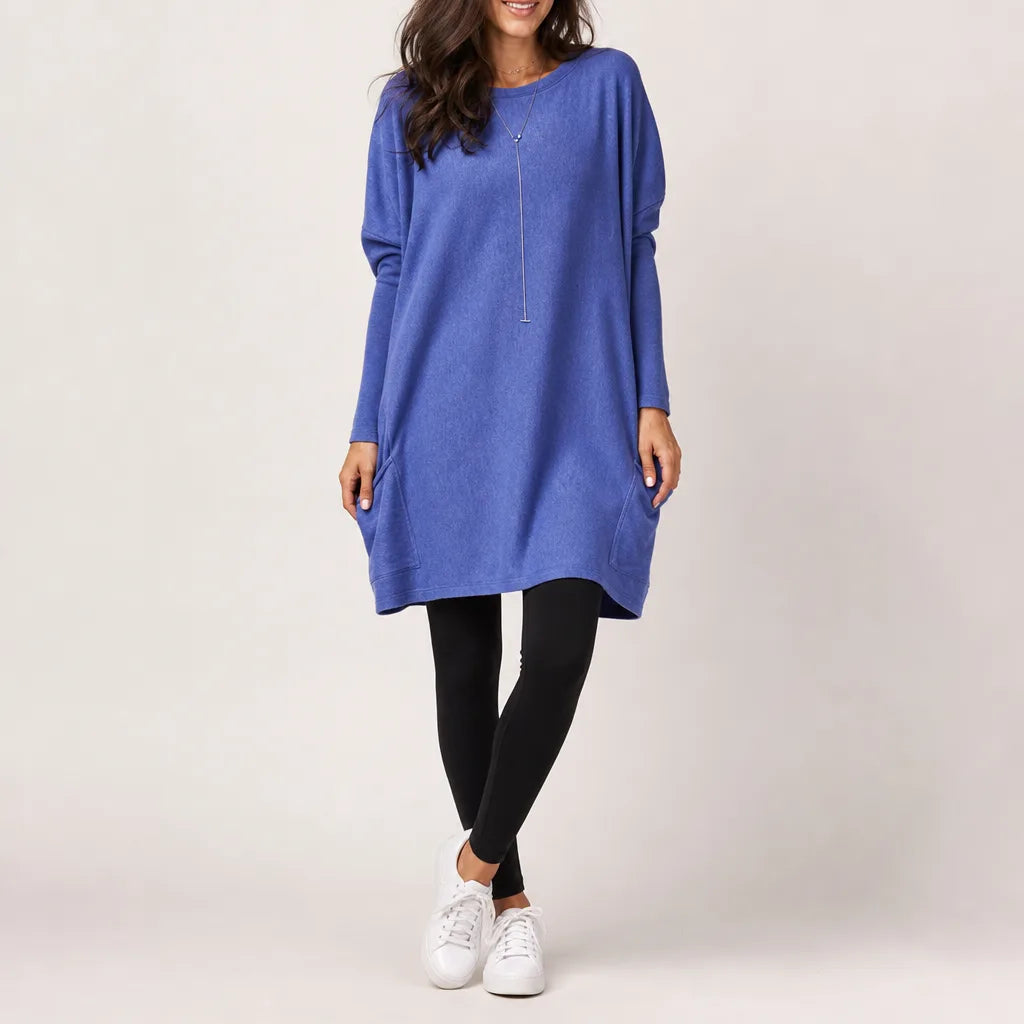 Maryam Sweater Dress - Color:Blue;Size:XS