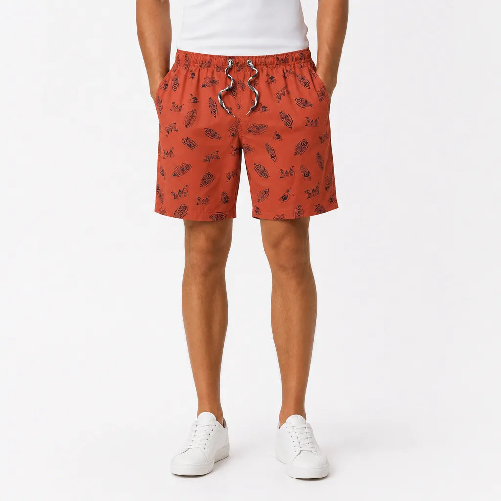 Men's Red Greenwood Cotton Lounge Shorts