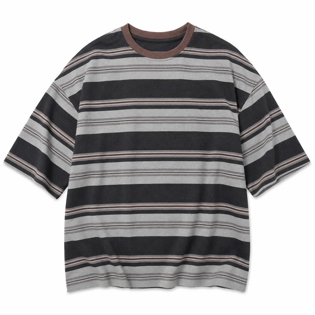 Matt Striped T-Shirt - Color:Gray;Size:S