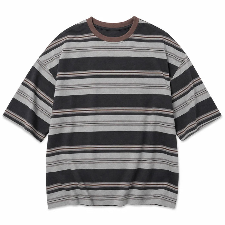 Matt Striped T-Shirt - Color:Gray;Size:S