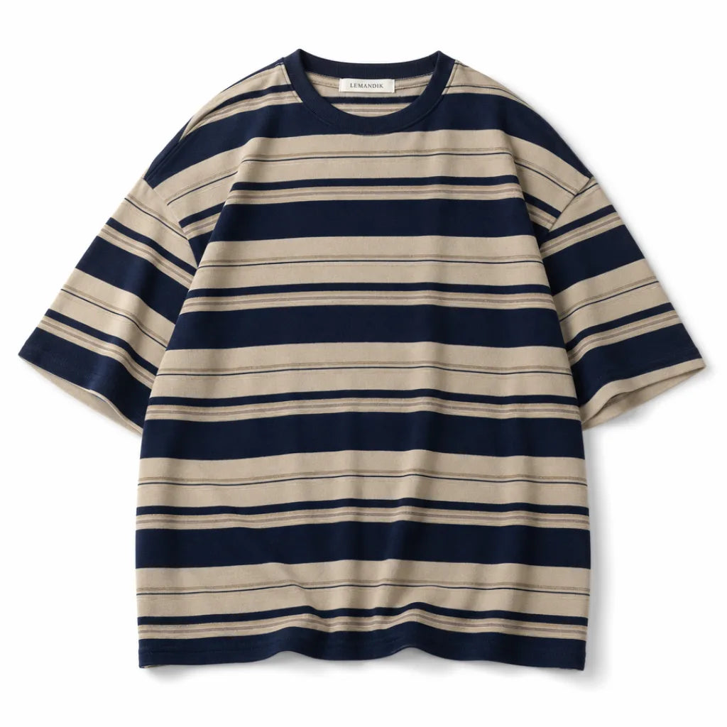 Matt Striped T-Shirt - Color:Khaki;Size:S