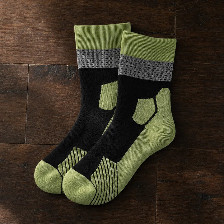 Maude | Merino wool Hiking Socks - Color:Black/Green;Size:One Size