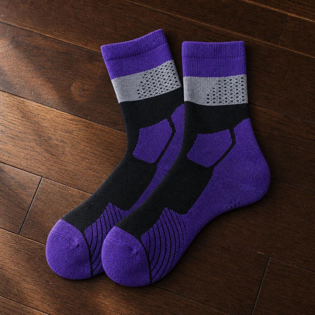 Maude | Merino wool Hiking Socks - Color:Black/Purple;Size:One Size