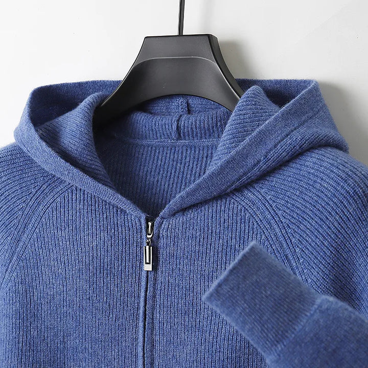 Men's Blue Maxim | Cashmere Hooded Cardigan