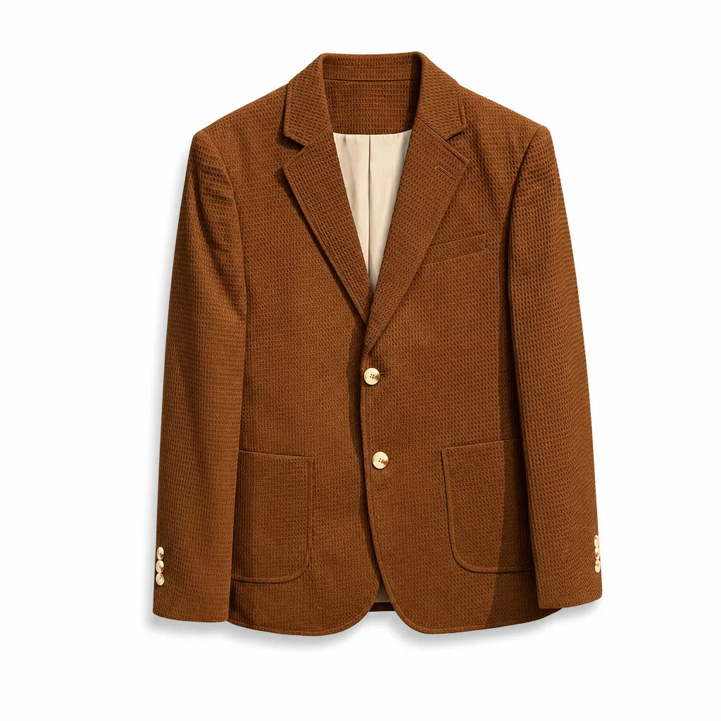 Maxwell Textured Blazer - Color:Brown;Size:S