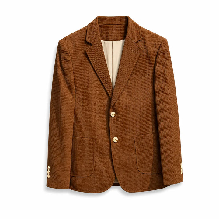 Maxwell Textured Blazer - Color:Brown;Size:S