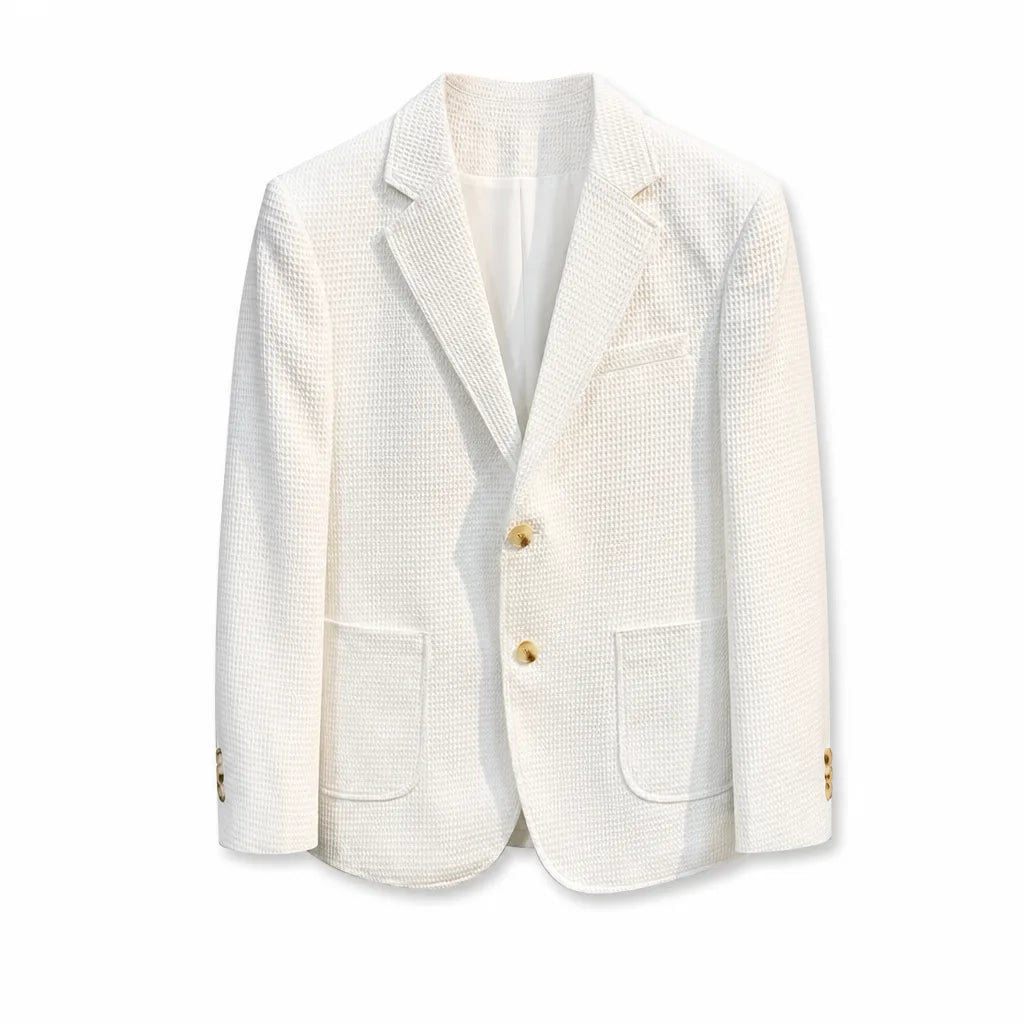 Maxwell Textured Blazer - Color:White;Size:S