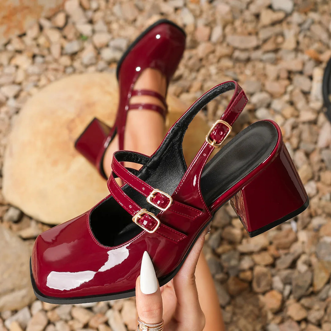 Melissa | Women's Orthopedic Mary Jane Heels - Red