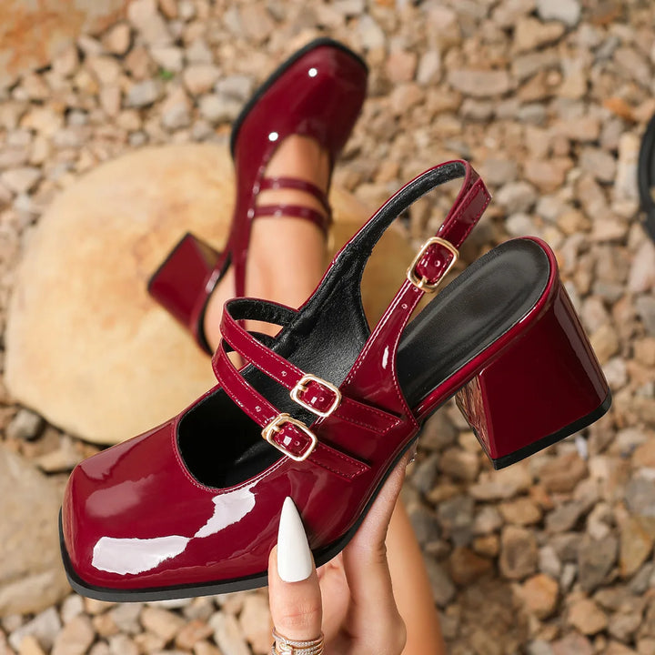 Melissa | Women's Orthopedic Mary Jane Heels - Red