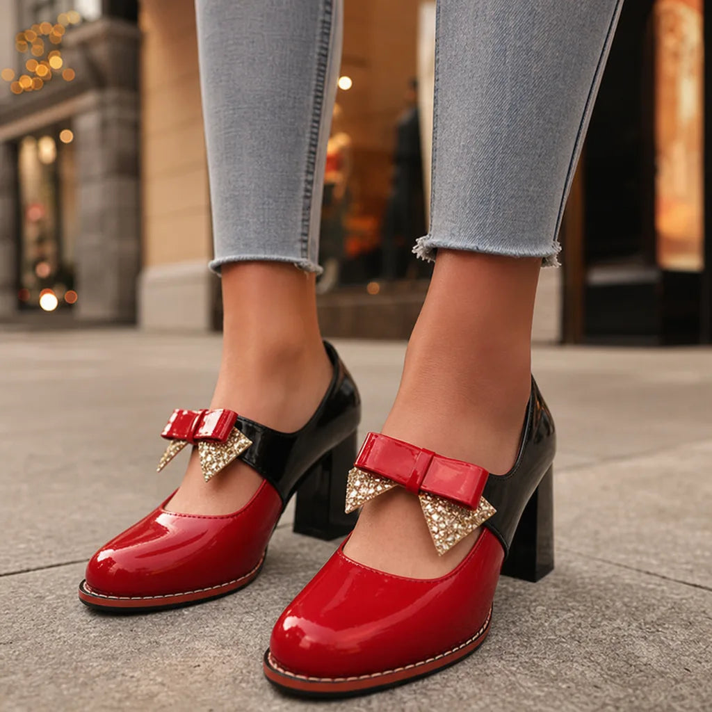 Women's Red Renfrew Bow Mary Jane Pumps