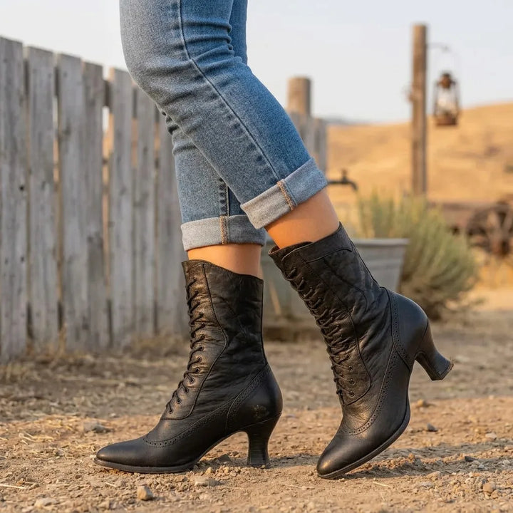 Merry | Women's Western Vintage Boots - Color:Black;Size:35