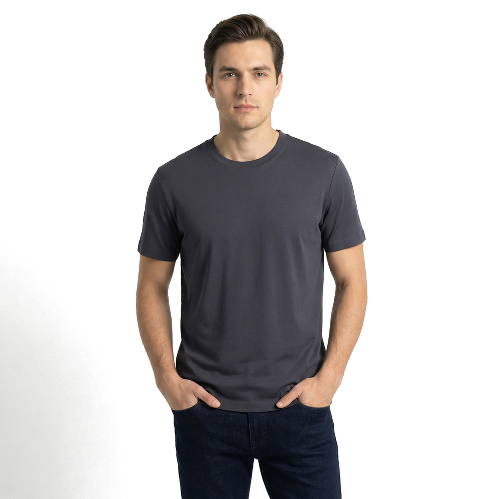 Meteorite Grey Julian Cotton Mercerized Tee 2