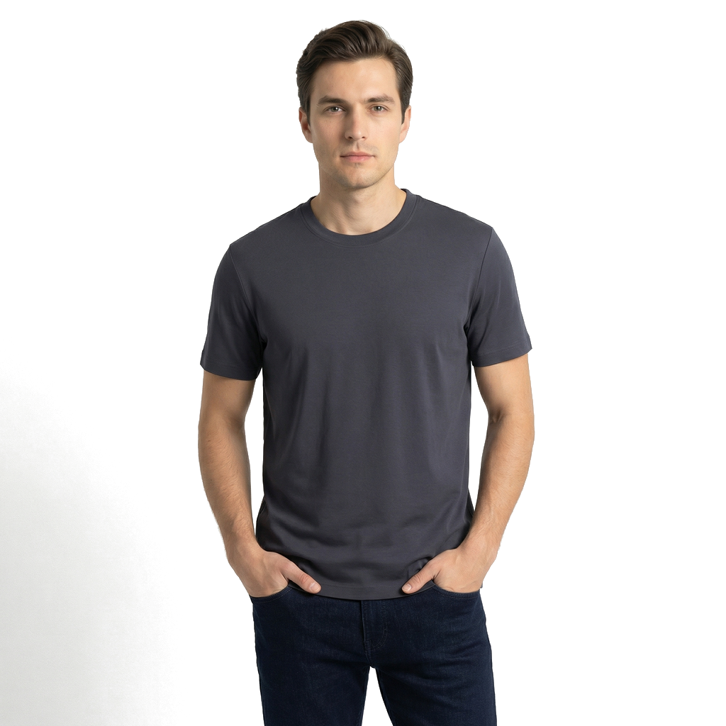 Meteorite Grey Julian Cotton Mercerized Tee 2
