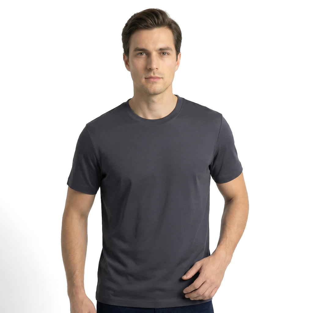 Meteorite Grey Julian Cotton Mercerized Tee 4