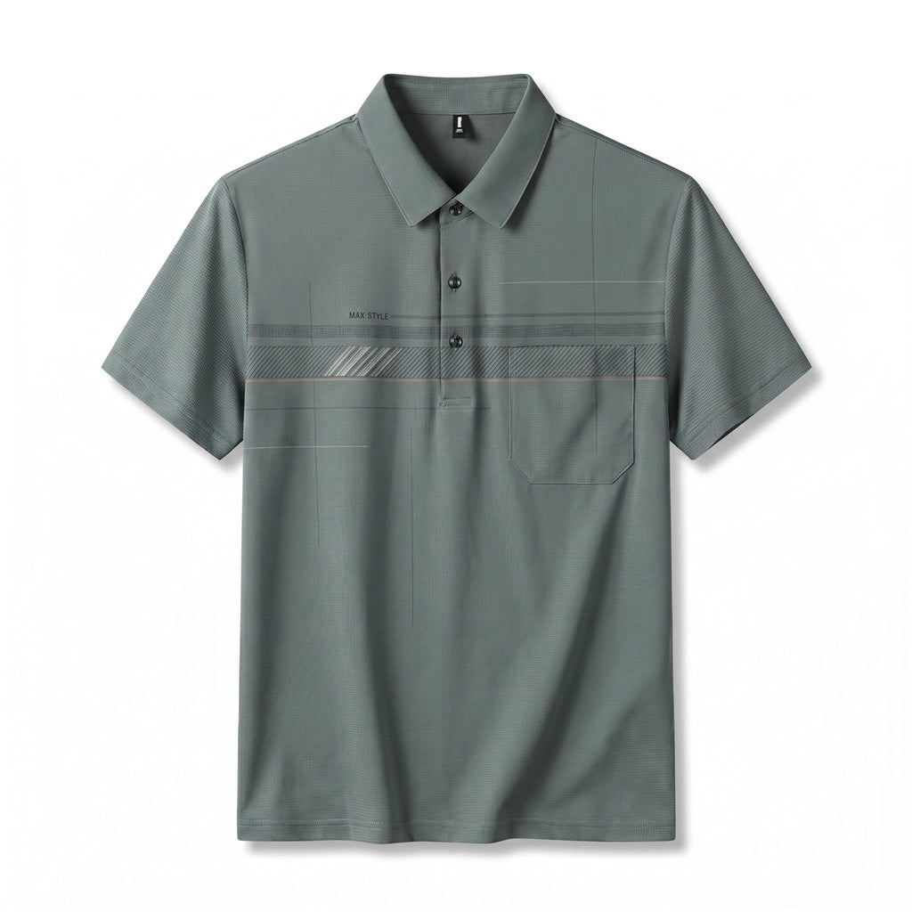 Michael Striped Polo Shirt - Color:Green;Size:S