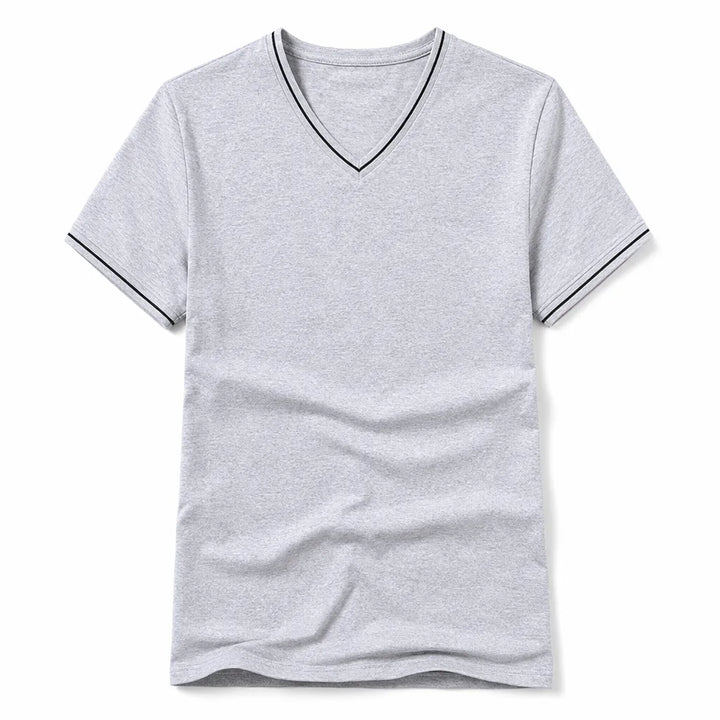 Micheal V Neck Tee - Color:Gray;Size:S
