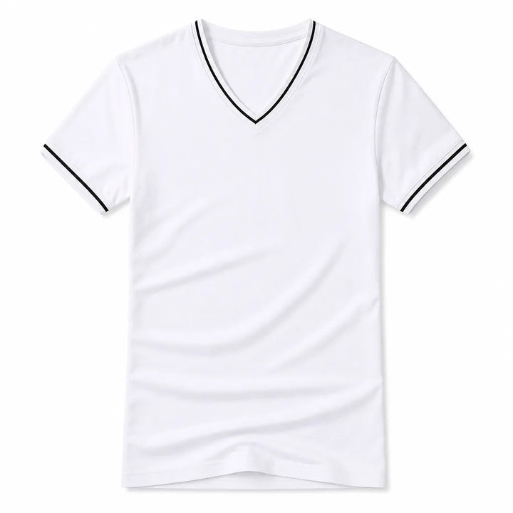 Micheal V Neck Tee - Color:White;Size:S