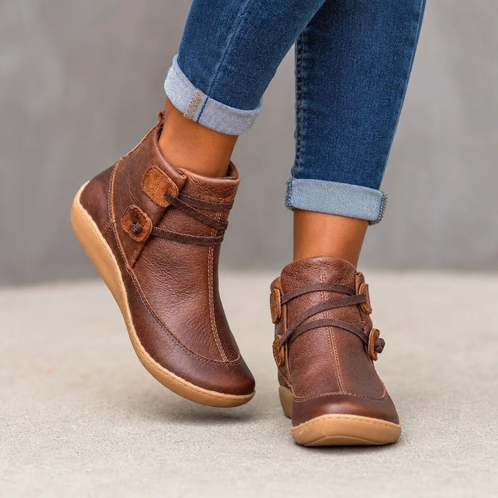 Middleton | Women's Orthopedic Ankle Boots - Color:Brown;Size:38